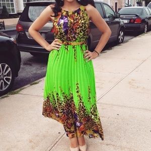Beautiful green maxi dress for a party